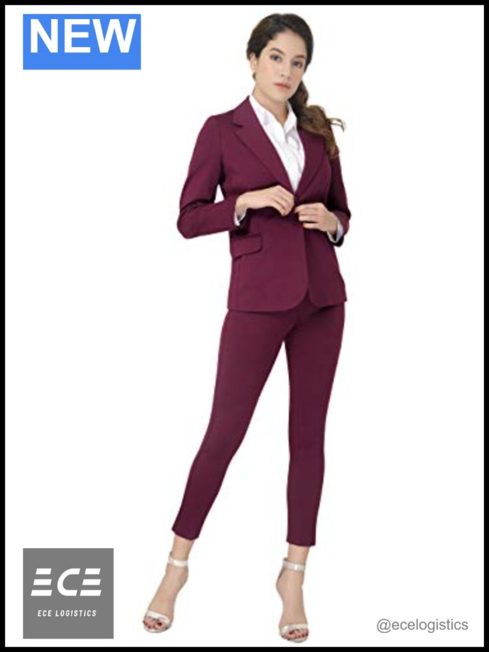 Two Piece Blazer Pant Suit Set Business Professional Work Outfit